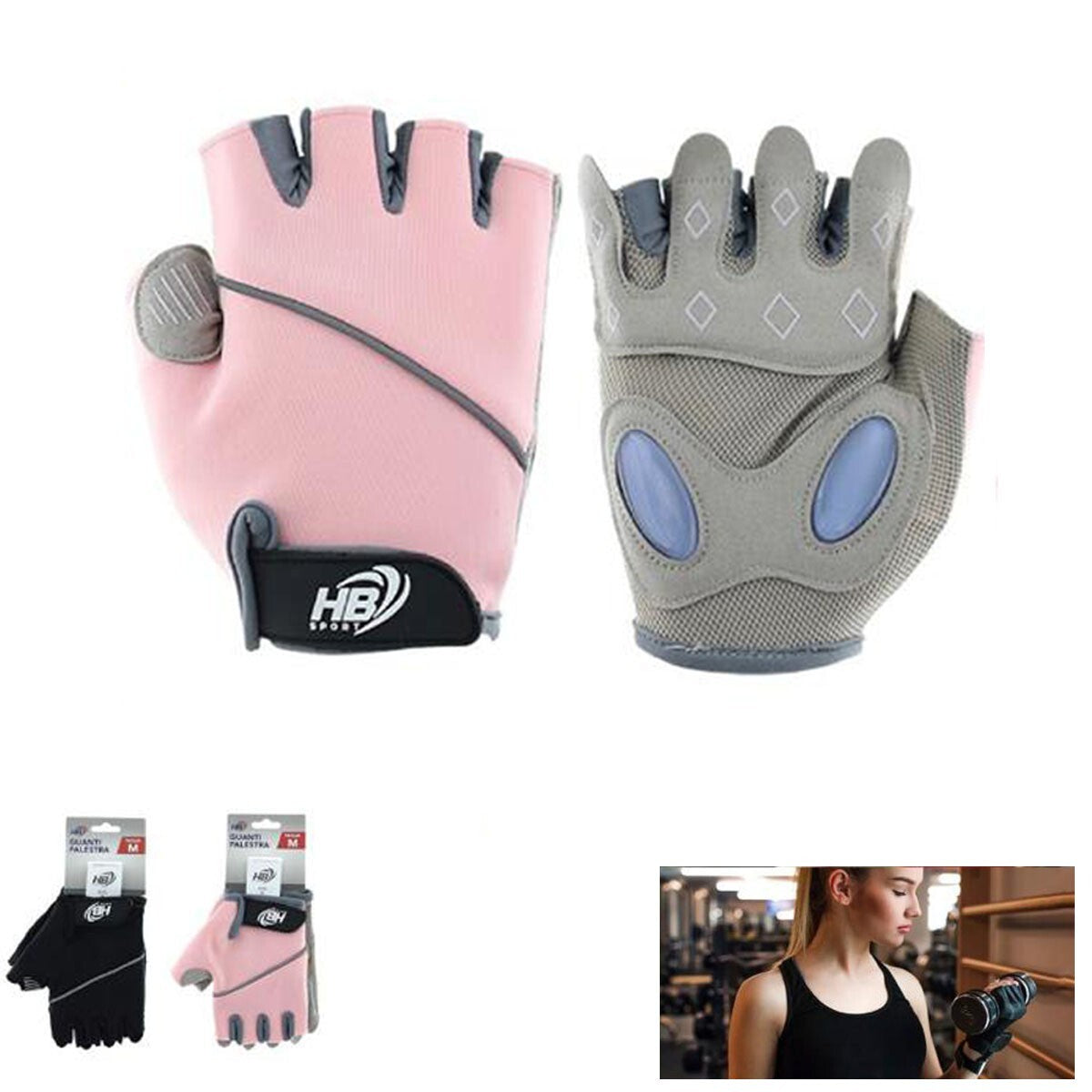 GUANTI ANTISCIVOLO PALSTRA SPORT GUANTO FITNESS MEZZO DITA TAGLIA M 90118