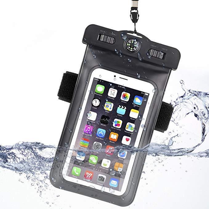 ÉTUI HOUSSE ÉTANCHE AVEC BOUSSOLE POUR smartphone 4'' POUCES BRAS
