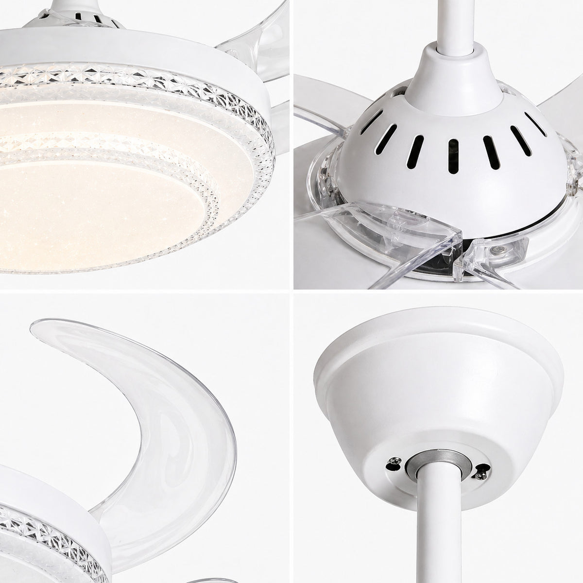 VENTILATEUR DE PLAFOND LUMIÈRE LED 85W PALES RÉTRACTABLES 48" TÉLÉCOMMANDE SJ-195