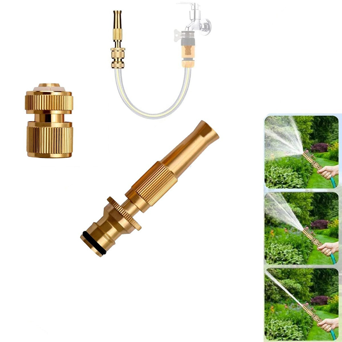 UGELLO OTTONE PISTOLA SPRUZZO UGELLI TUBO FLESSIBILE DA 1/2 PER GIARDINO AUTO