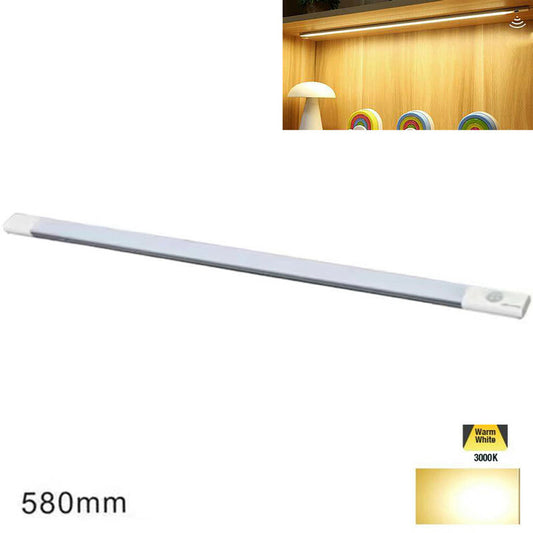 BANDEAU LED CUISINE LUMIÈRE CHAUDE DÉTECTEUR MOUVEMENT SOUS MEUBLE HAUT RECHARGEABLE 58CM
