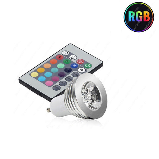 SPOT LED LUMIÈRE RGB GU10 AMPOULE 5W MULTICOLORE PROGRAMMABLE TÉLÉCOMMANDE