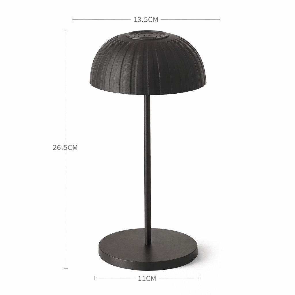 LAMPADA TAVOLO LED RICARICABILE NERA TOUCH USB BATTERIA 2000MAH DESIGN LPT144