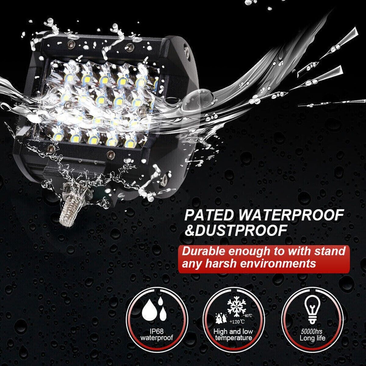 FARO SUPPLEMENTARE PROFONDITA' AUTO FUORISTRADA QUOD 12V 24 LED 72W 6000K IP68