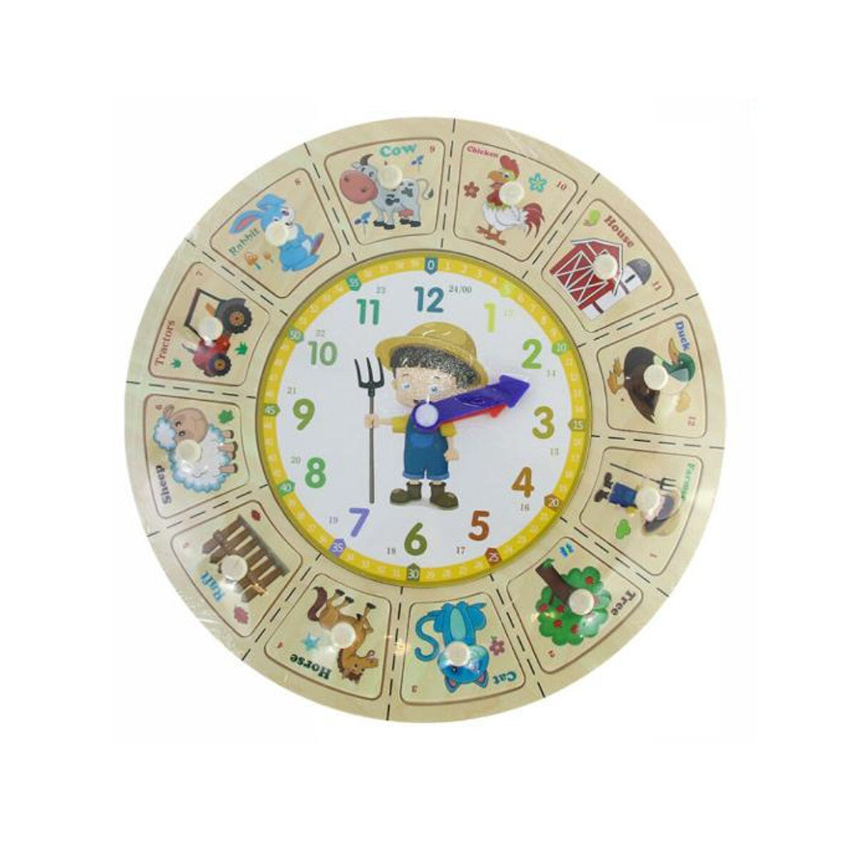 HORLOGE ÉDUCATIVE EN BOIS POUR ENFANTS animaux PUZZLE JEU MÉTHODE MONTESSORI 53767