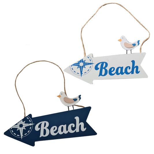 FLÈCHE INDICATION EN BOIS BEACH PLAGE MARINE MURAL DÉCORATION