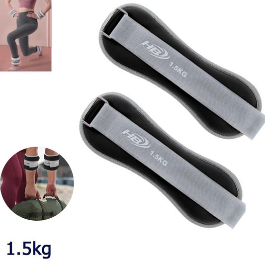 Paire de poids de sable réglables Sports Poignet Cheville Fitness 1.5 KG Noir 90056*