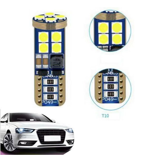 PAIRE AMPOULES 12 LED SMD T10 3030 VOITURE 6000K CANBUS 2.4W AMPOULE 12V 02713