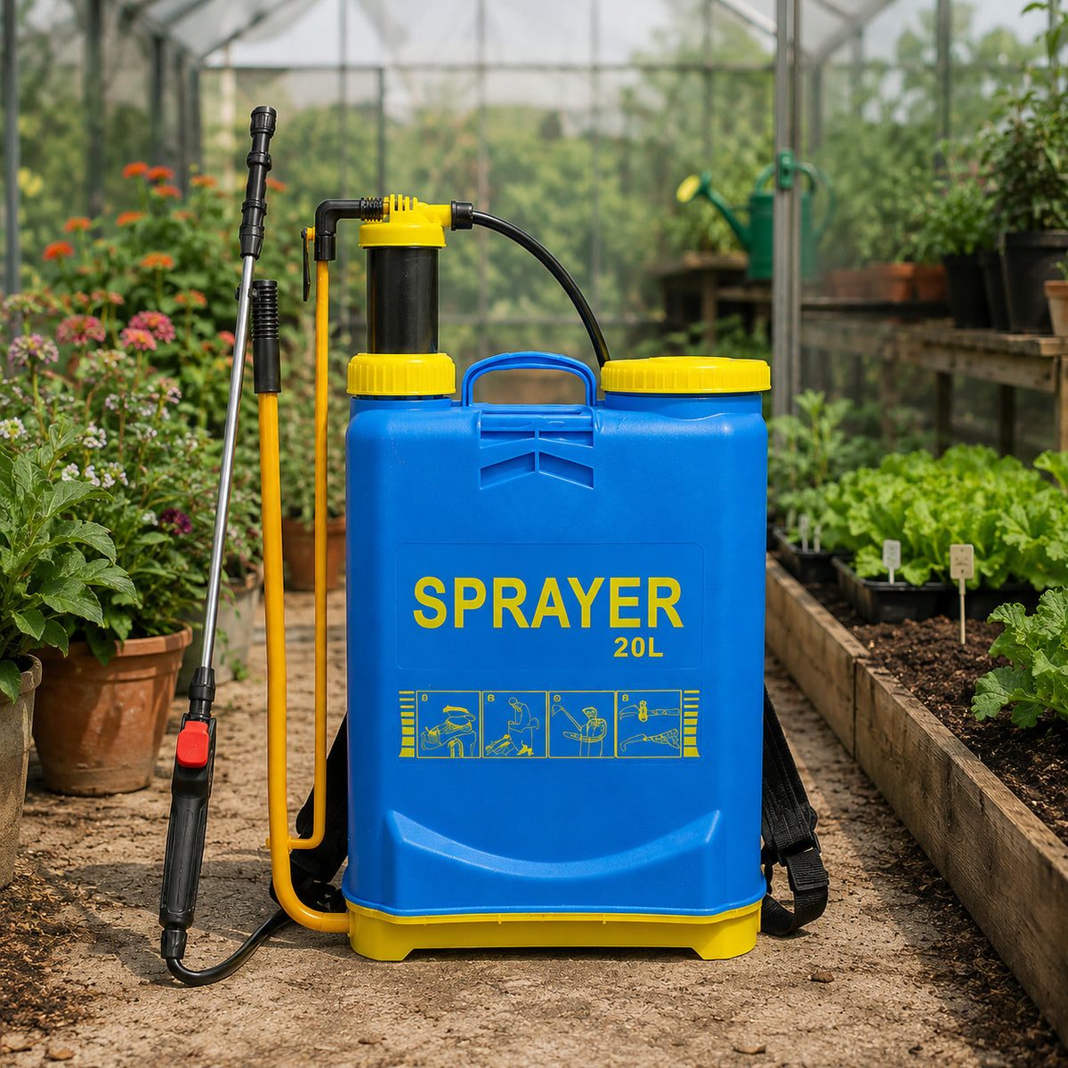 POMPA IRRORATRICE A SPALLA 20 L SPRAYER MANUALE PER GIARDINO ORTO DISERBO