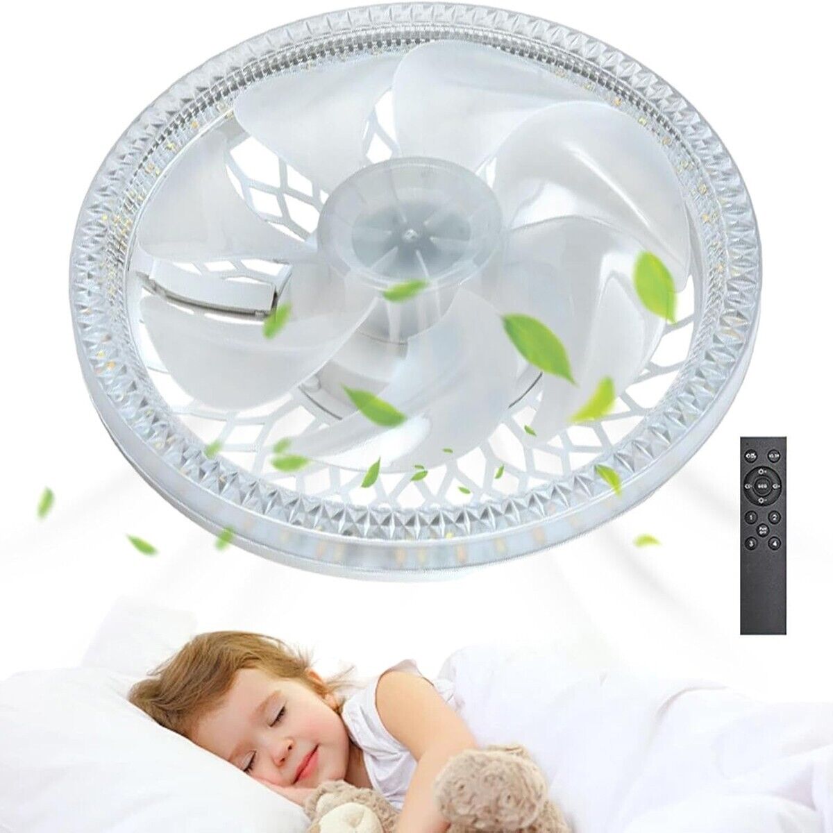 LAMPADA VENTILATORE PLAFONIERA LED SOFFITTO E27 DIMMERABILE CON TELECOMANDO 48W