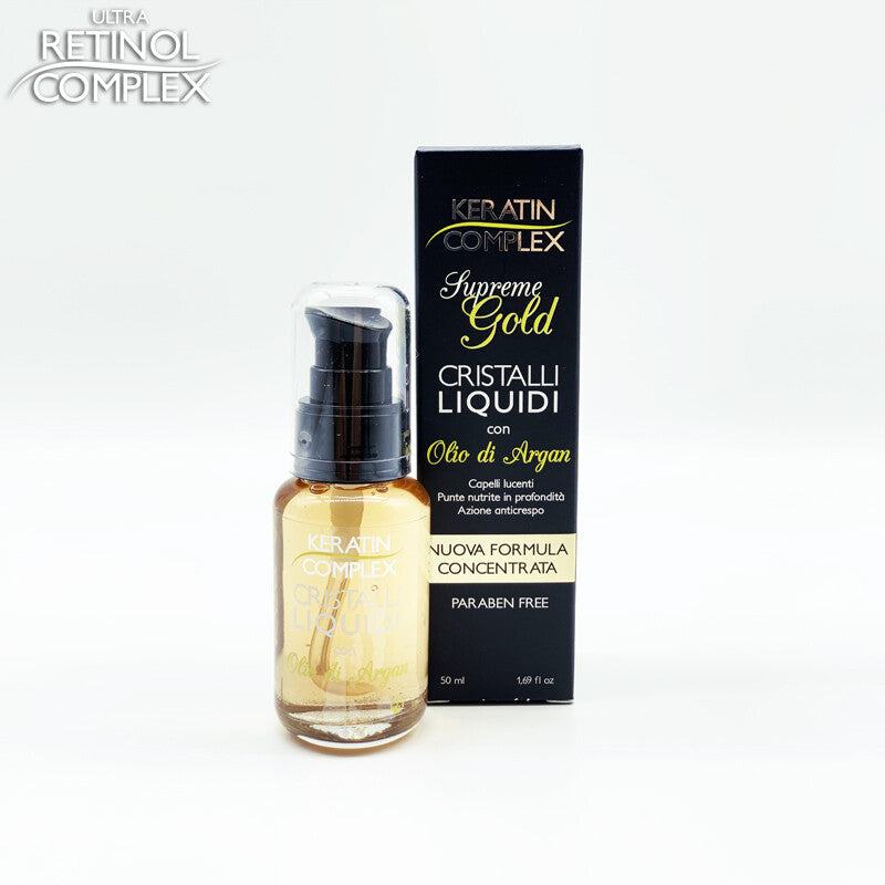 RETINOL COMPLEX CRISTALLI LIQUIDI PER CAPELLI OLIO DI ARGAN KERATIN NO PARABENI