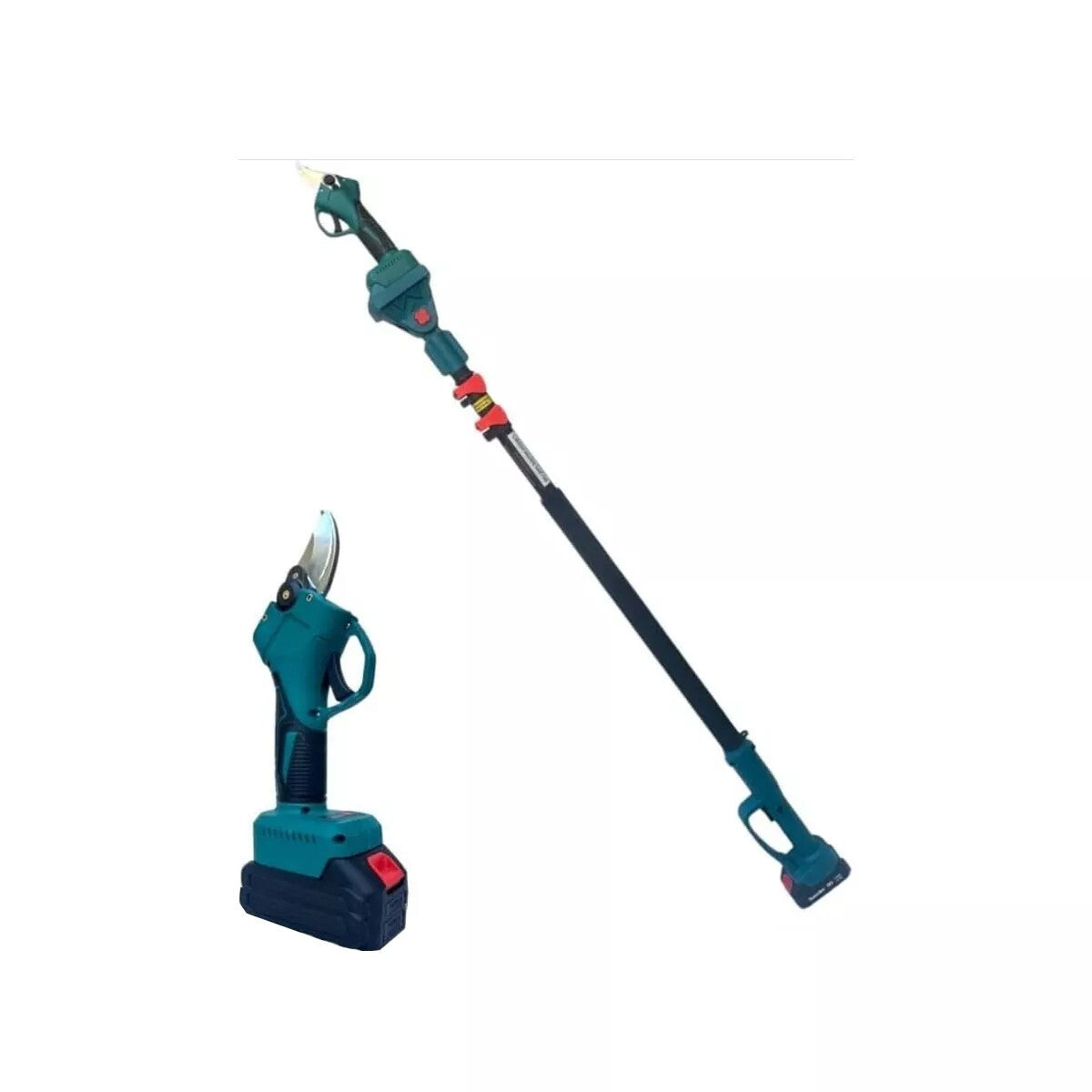 KIT POTATURA MINI MOTOSEGA 6" FORBICE CESOIA A BATTERIA 48V CON ASTA TELESCOPICA