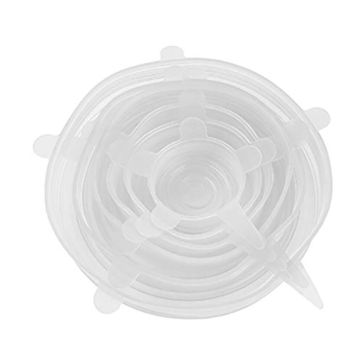 LOT DE 6 COUVERCLES EXTENSIBLES EN SILICONE DE DIFFÉRENTES TAILLES MICRO-ONDES RÉFRIGÉRATEUR
