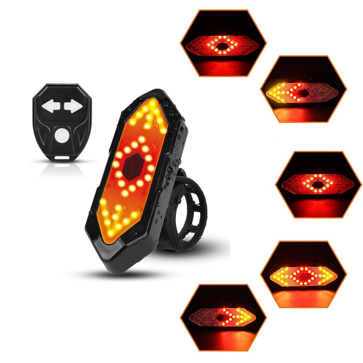 FRECCE WIRELESS FANALE POSTERIORE BICI LED RICARICABILE CON TELECOMANDO FY-1820