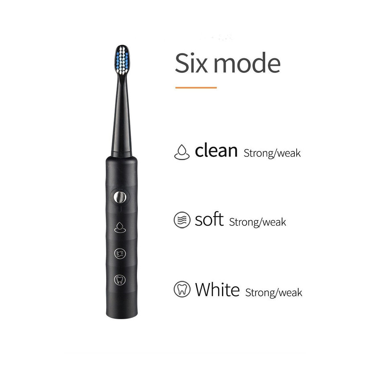 SPAZZOLINO SONICO ELETTRICO USB RICARICABILE PER PULIZIA DENTALE 4 TESTINE E-YS7