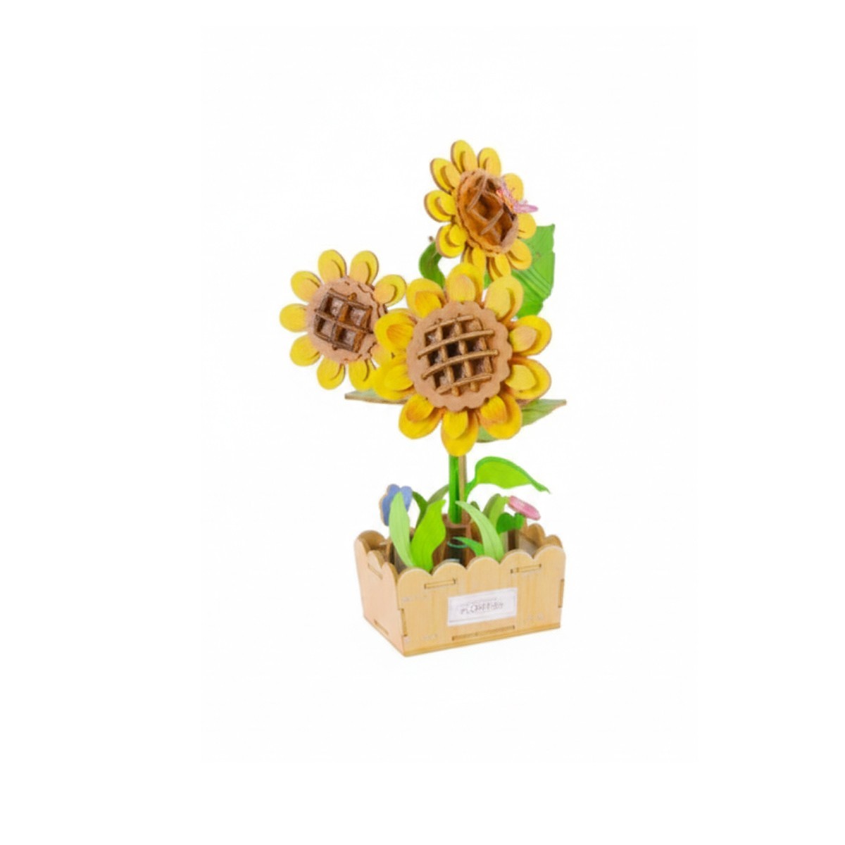PUZZLE 3D GIRASOLI LEGNO 115PZ FIORI ARTIFICIALI COSTRUZIONI REGALO 32388