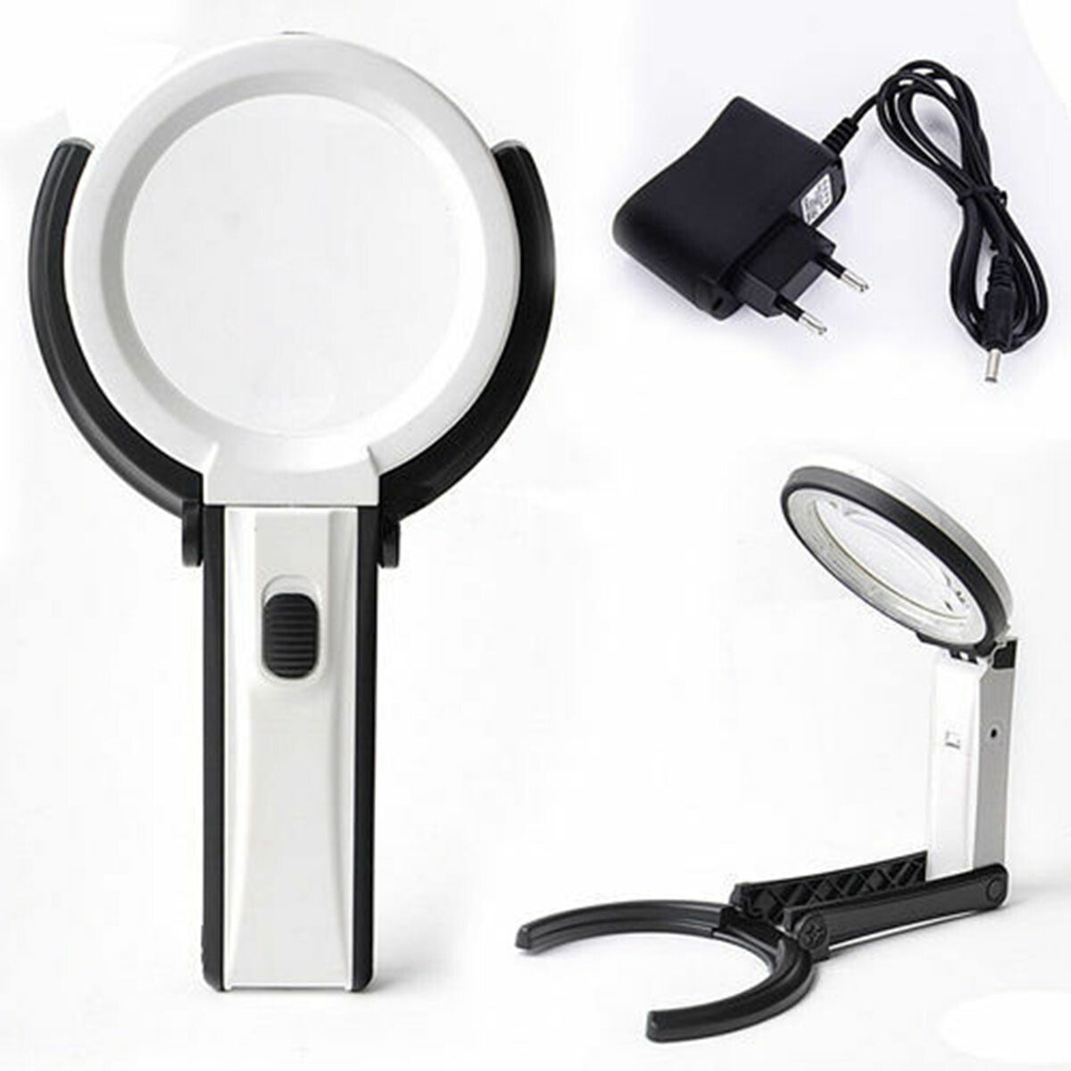 LAMPE LOUPE DE TABLE LUMINEUSE AVEC 10 LED PORTABLE 90 MM À 25MM