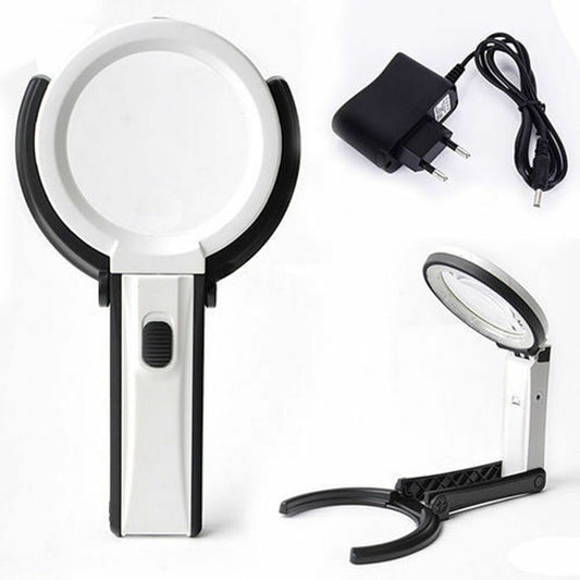 LAMPE LOUPE DE TABLE LUMINEUSE AVEC 10 LED PORTABLE 90 MM À 25MM