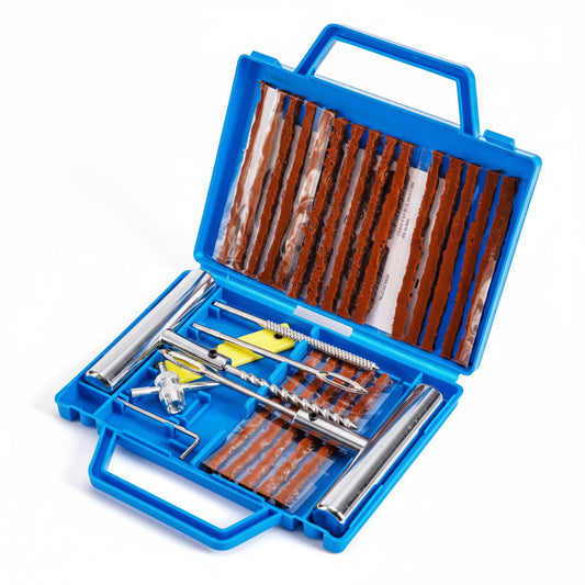 KIT DE RÉPARATION PNEUS VOITURE MOTO CAMIONNETTE TUBELESS URGENCE AVEC MALLETTE CTC-699