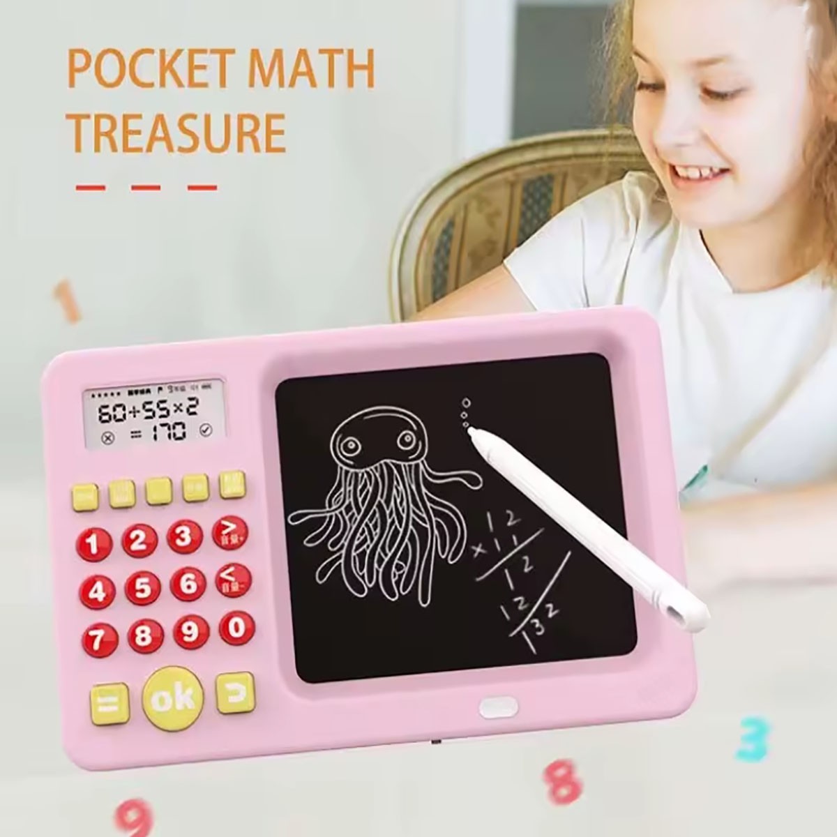 TAVOLETTA GRAFICA LAVAGNA PENNA TABLET LCD DISEGNO BAMBINI CALCOLATRICE 06512
