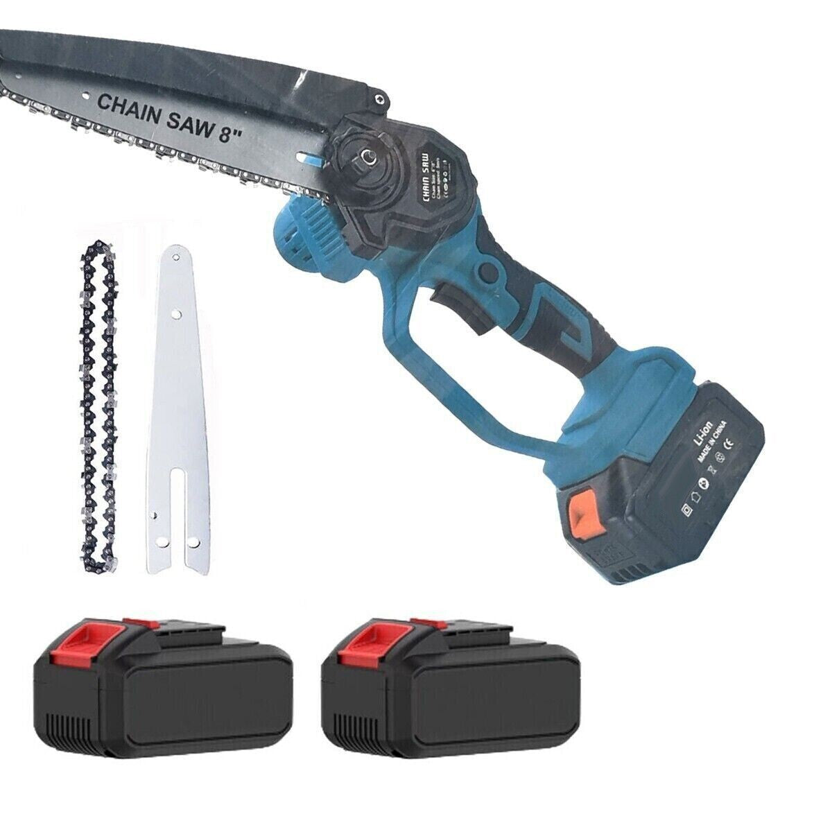 KIT POTATURA MINI MOTOSEGA 6" FORBICE CESOIA A BATTERIA 48V CON ASTA TELESCOPICA