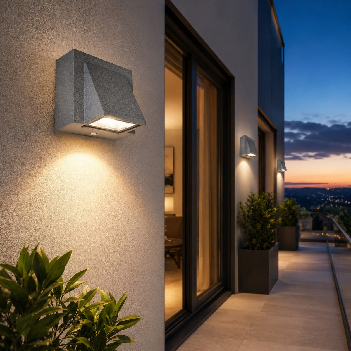 APPLIQUE LED 5W ESTERNO LAMPADA PARETE GRIGIO IP65 3000K 4000K 6000K ET-31695