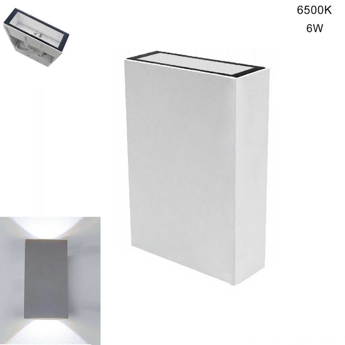 APPLIQUE MURALE LED 6W LAMPE MURALE IP65 MODERNE DOUBLE ÉCLAIRAGE BLANC FROID 6500K 20299