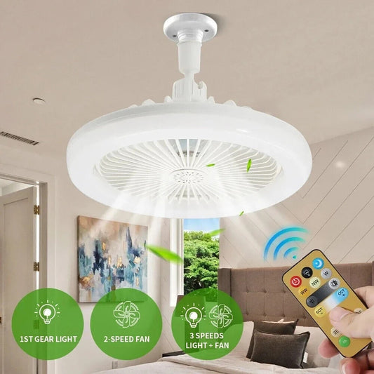 VENTILATEUR PLAFONNIER LED DE PLAFOND E27 RÉGLABLE TÉLÉCOMMANDE 30W AS-01579