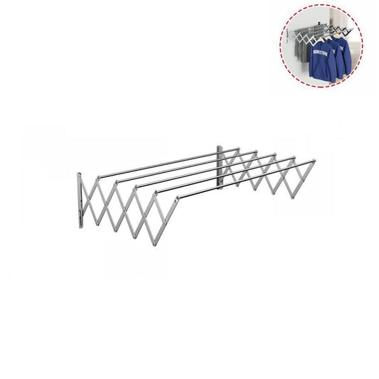 ÉTENDOIR EXTENSIBLE MURAL ALUMINIUM CHROMÉ GAIN DE PLACE 60CM 73209