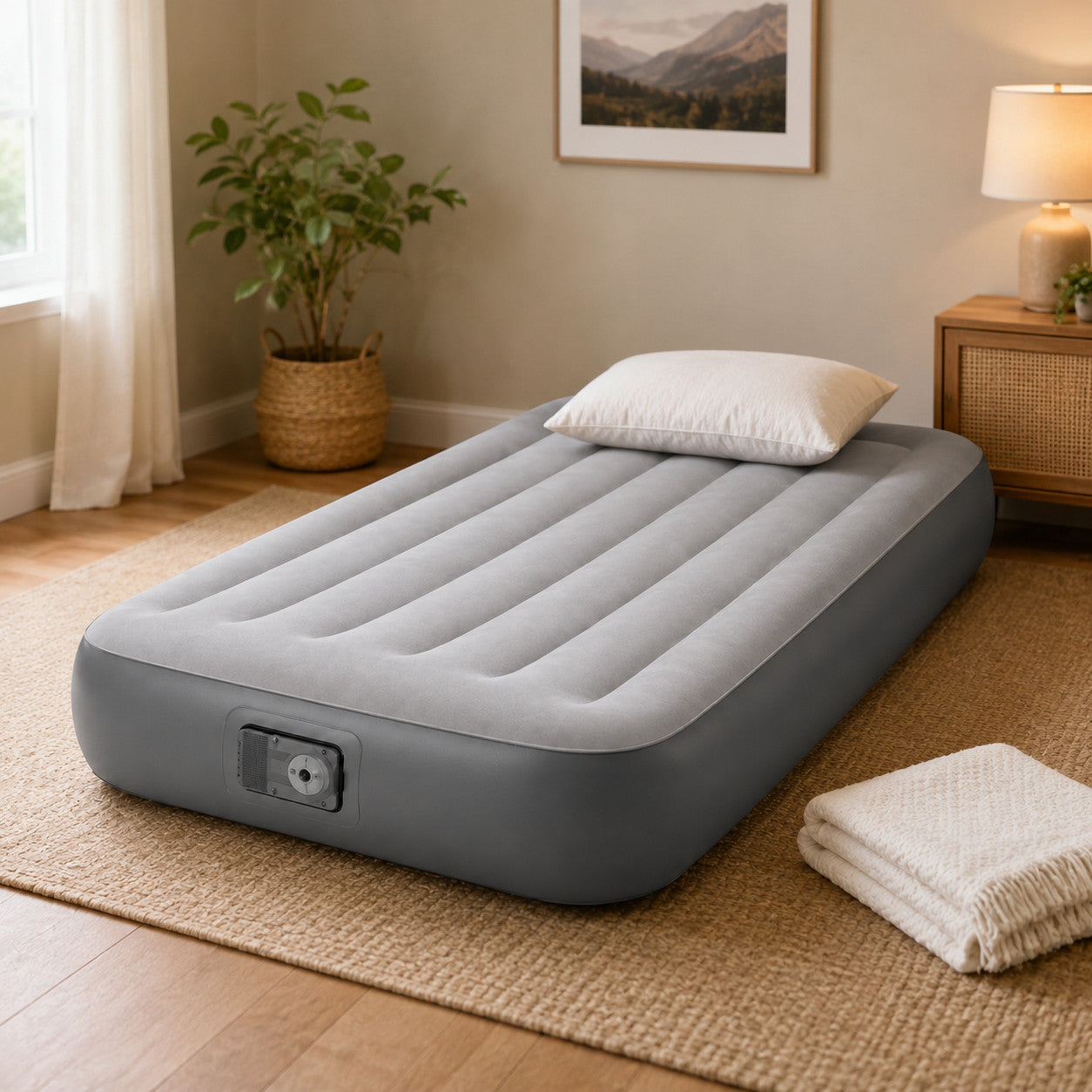 MATERASSO GONFIABILE SINGOLO BESTWAY CON POMPA ELETTRICA INCORPORATA 188x99x30CM