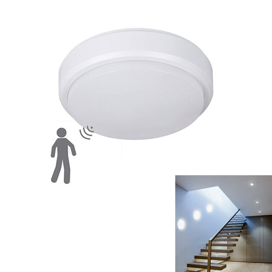 PLAFONNIER LED 9W DÔME ROND CIRCULAIRE DÉTECTEUR DE MOUVEMENT IP56 BLANC 6500K 1538