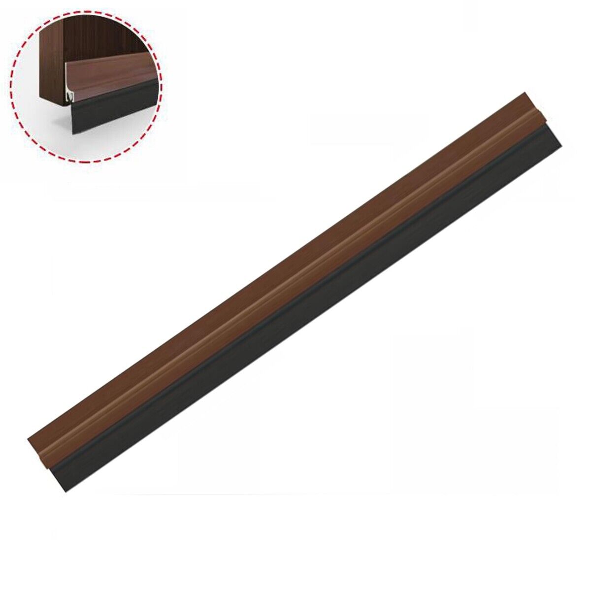 PARAFREDDO PARASPIFFERI SOTTOPORTA ADESIVI PVC RIGIDO CON GOMMA 100CM MARRONE