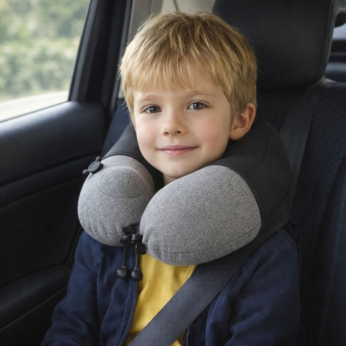 CUSCINO DA VIAGGIO AUTO GONFIABILE BAMBINI COLLO POMPA MEMORY FOAM BAMBINO KLW01