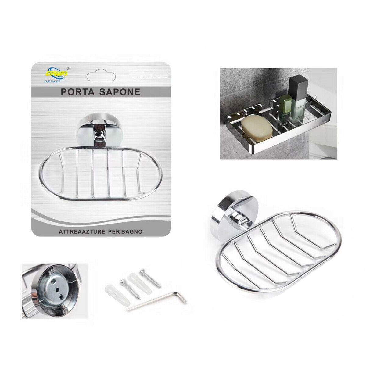 PORTE-SAVON SUPPORT MURAL SAVON POUR SALLE DE BAINS MAISON CUISINE 01917