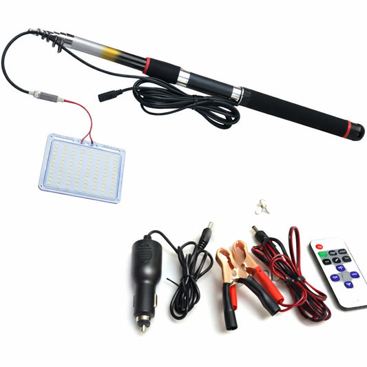 TÊTE DE MÂT TÉLESCOPIQUE VOITURE 3.6M CANNE À PÊCHE PANNEAU LUMINEUX LED CAMPING ÉCLAIRAGE
