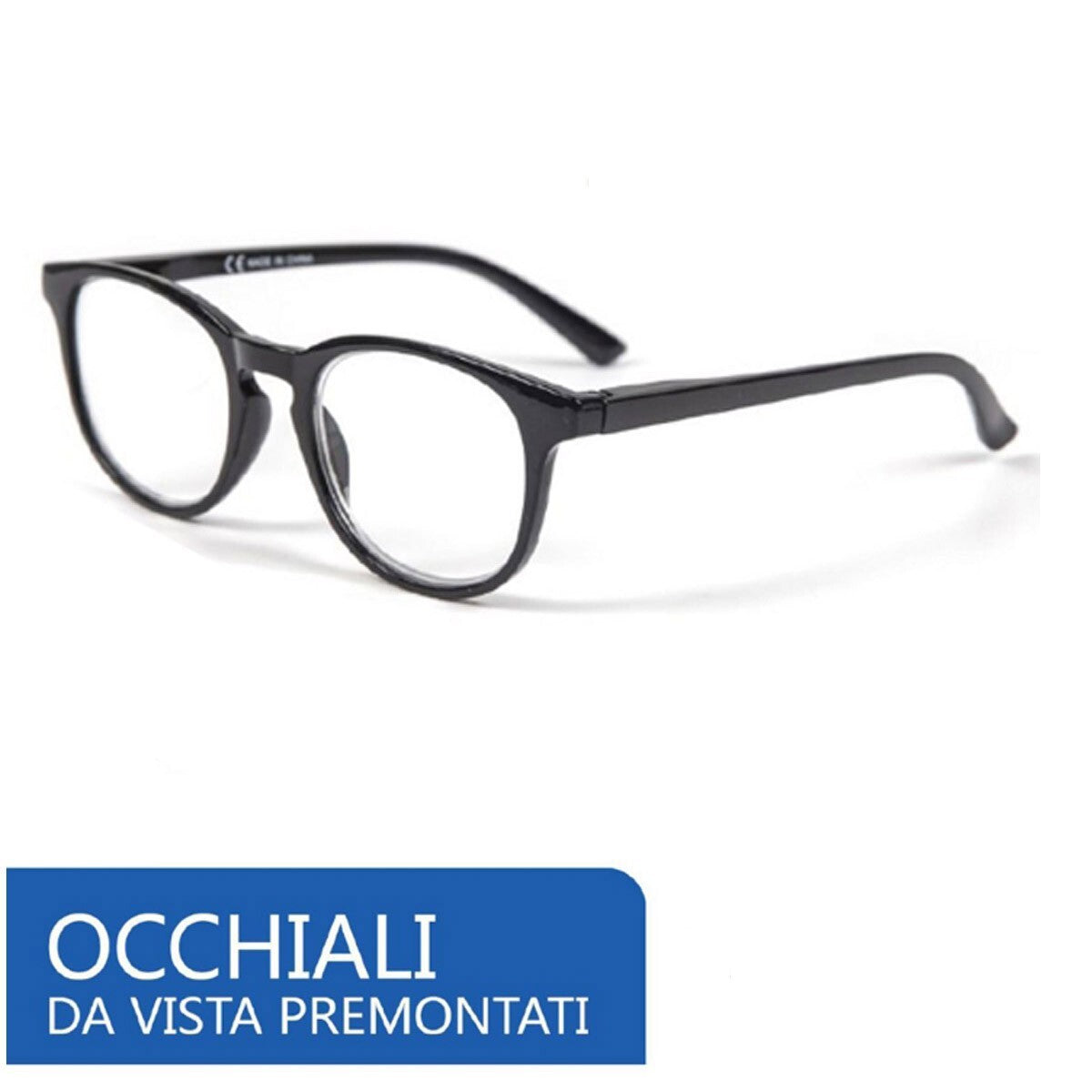 OCCHIALI VISTA LENTI GRADUATE LETTURA MONTATURA DONNA UOMO +1.5 GRADI NERO