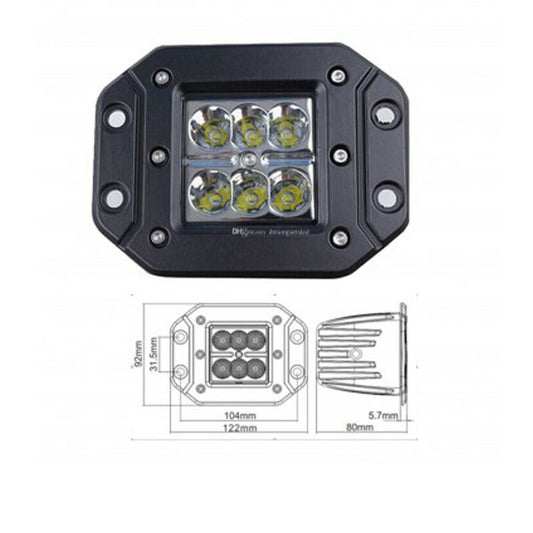 FARO SUPPLEMENTARE PROFONDITA AUTO FUORISTRADA 12V 18W 6 LED ESAGONALE CA-01153