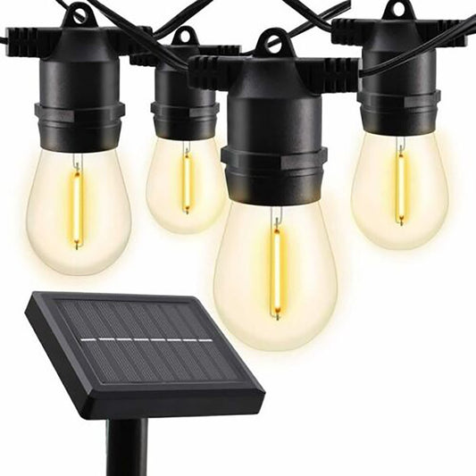 GUIRLANDE LUMINEUSE SOLAIRE EXTÉRIEURE INTÉRIEURE 10 AMPOULES LED BLANC CHAUD 2700K