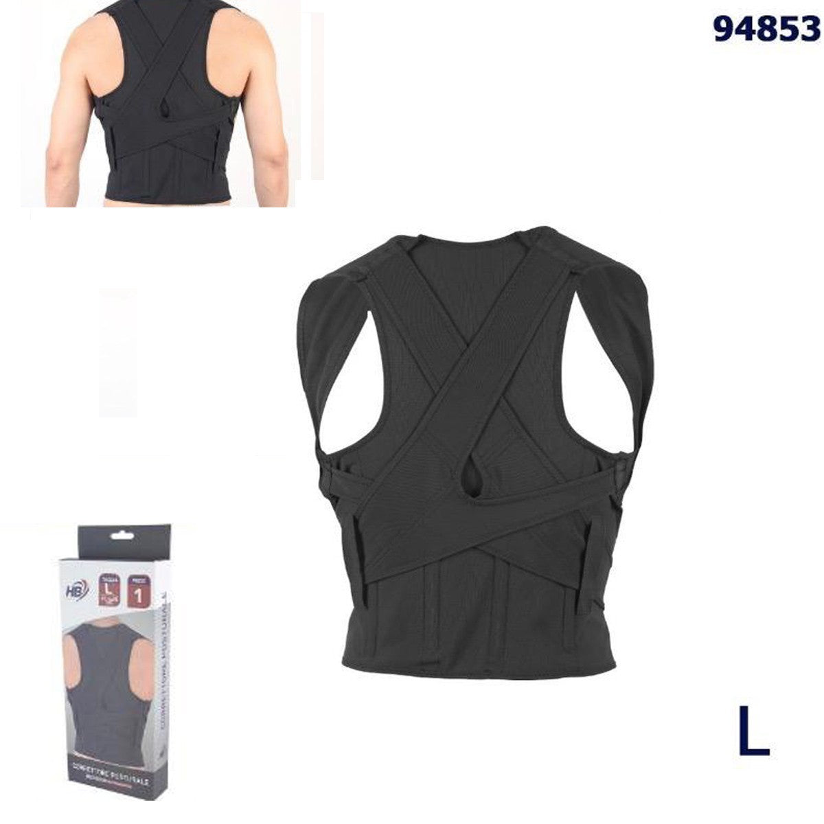 CORRETTORE POSTURALE SCHIENA SPALLE REGOLABILE TAGLIA L SUPPORTO SCHIENA 94853