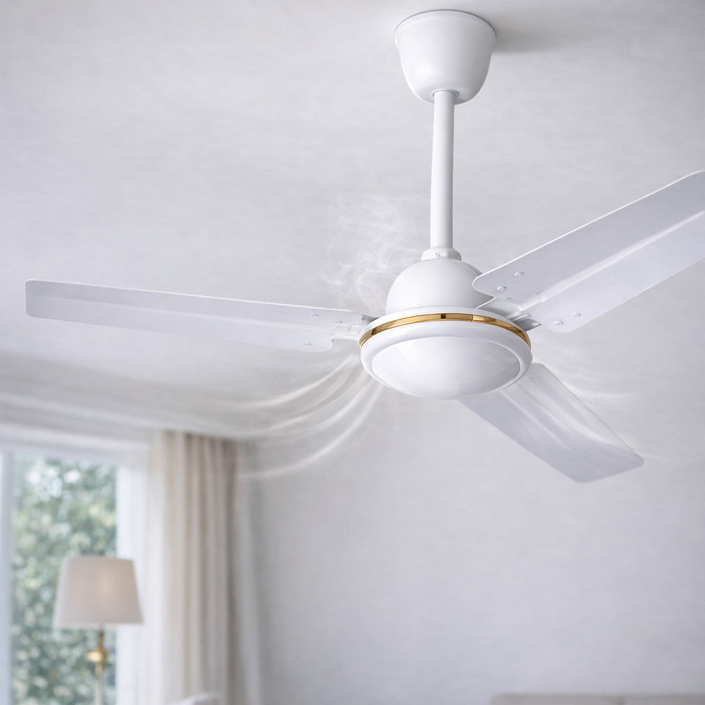VENTILATEUR DE PLAFOND INDUSTRIEL 3 PALES Ø 120CM 65W COMMANDE MURALE MAISON