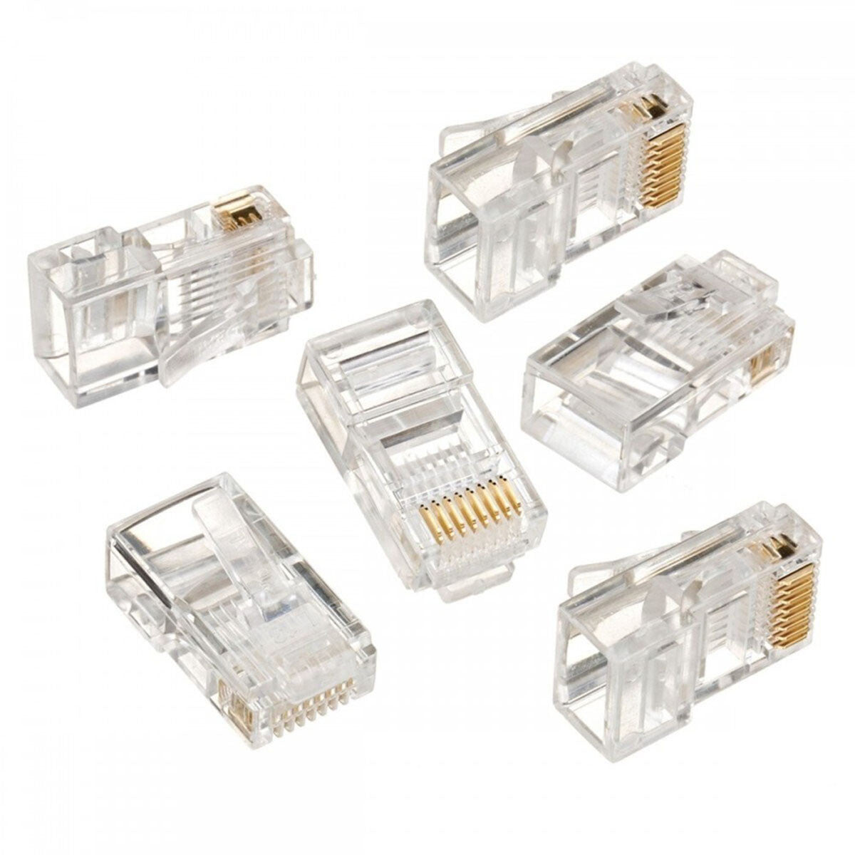 100 PEZZI CONNETTORE LAN CAT5 8 POLI ETHERNET PLUG LAN RJ45 NETWORK INTERNET