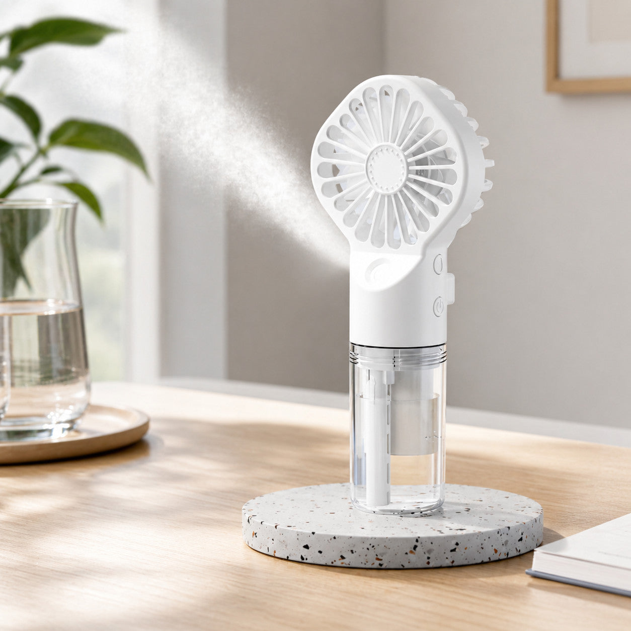 VENTILATEUR PORTATIF AVEC SPRAY RECHARGEABLE USB MINI VENTILATEUR HUMIDIFICATEUR AS-07115