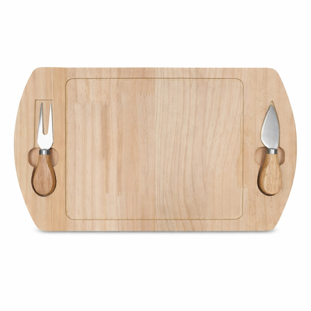 TAGLIERE LEGNO CON SET COLTELLI FORMAGGI 3 PEZZI VASSOIO SERVIZIO APERITIVO CENA