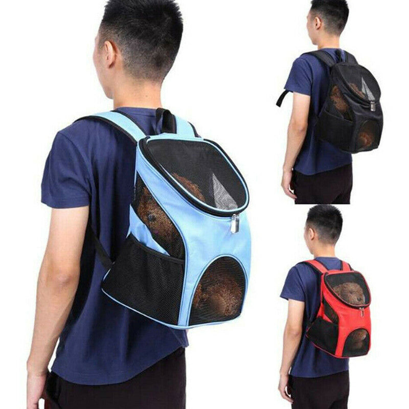 TRASPORTINO ZAINO CANE GATTO DOPPIA SPALLA BORSA TRASPIRANTE ANIMALI DOMESTICI