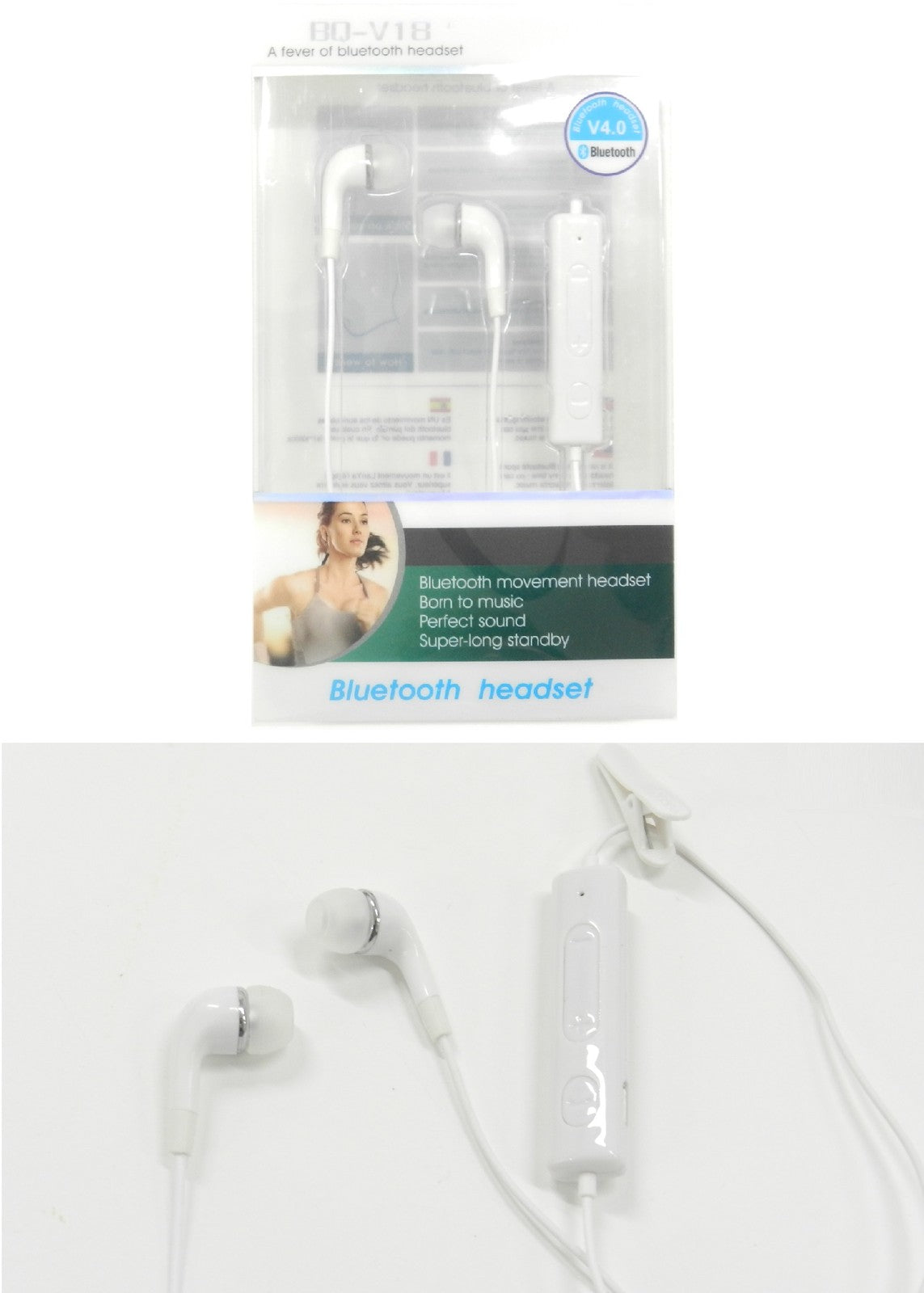 AURICOLARI CUFFIE BLUETOOTH UNIVERSALE AUDIO MP3 PER cellular CELLULARI BQV18