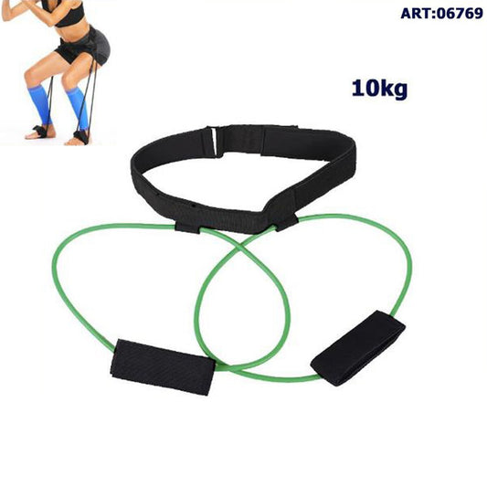 CORDE AVEC CEINTURE CEINTURE DE RÉSISTANCE ÉLASTIQUE FITNESS PILATES YOGA 10KG*