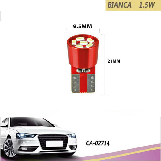 PAIRE AMPOULES 6 LED SMD T10 4014 VOITURE 6000K CANBUS 1.5W AMPOULE 12V 02714