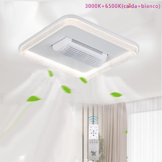 PLAFONIERA LED CON VENTILATORE 36W 500MM SENZA PALE LUCE CALDA FREDDA ET-31528