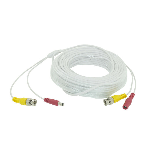 CÂBLE BOBINE RALLONGE CAMÉRA VIDÉOSURVEILLANCE 30M BLANC BNC AHD TVI