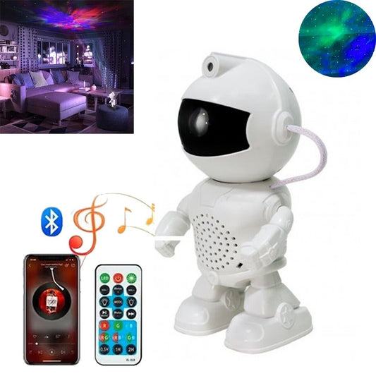 PROIETTORE ASTRONAUTA LUCE NOTTURNA SPEAKER BLUETOOTH CAMERETTA RGB TELECOMANDO